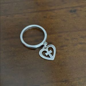 james avery heart and cross charm ring